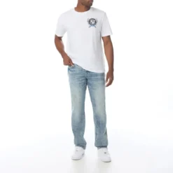 True Religion - Modell: Ricky- Melierte Optik- Entspannte Pass blau Jeans