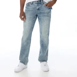 True Religion - Modell: Ricky- Melierte Optik- Entspannte Pass blau Jeans