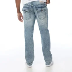 True Religion - Modell: Ricky- Melierte Optik- Entspannte Pass blau Jeans