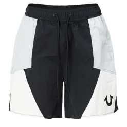 True Religion - Nylon Track-Short- Geometrisches Colorblocking schwarz Shorts