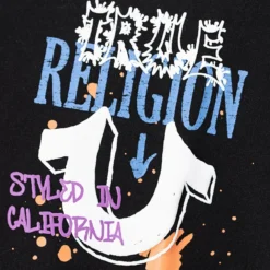 True Religion - Oversize Schnitt- Lockere Passform- Überschnit schwarz T-Shirt