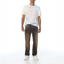True Religion - Straight-Fit- Länge 34- Braunwaschung- Klappt braun Straight Leg Jeans