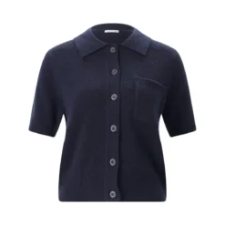 True Religion Strickjacke aus Wolle & Kaschmir blau Poloshirt