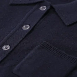True Religion Strickjacke aus Wolle & Kaschmir blau Poloshirt