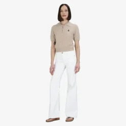 True Religion Strick-Poloshirt AMARA beige Poloshirt