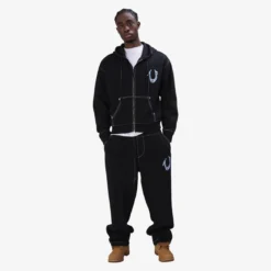 True Religion Sweatpant Baggy Big T schwarz Hose