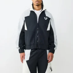 True Religion - Windbreakter Flair- Geometrisches Colorblocking schwarz Daunenjacke