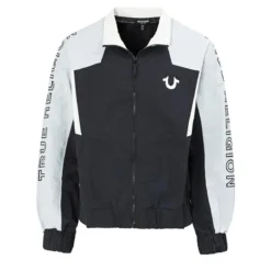 True Religion - Windbreakter Flair- Geometrisches Colorblocking schwarz Daunenjacke