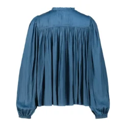 Ulla Johnson Blusenshirt Freja aus Satin blau Bluse