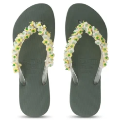 UZURII flip flop Tulum Bloom Yellow dunkel-grün Flip Flops