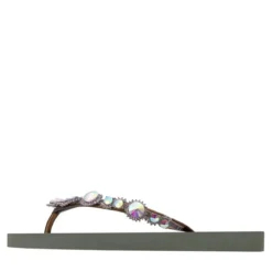 UZURII Zehentrenner Chrystal Marilyn dunkel-grün Flip Flops