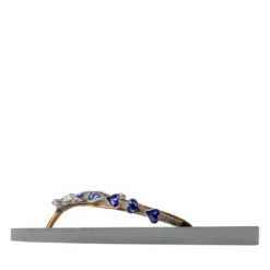 UZURII Zehentrenner Heart Blue silber Flip Flops