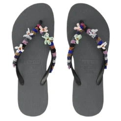 UZURII Zehentrenner Las Dalias Blue silber Flip Flops