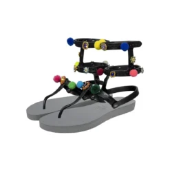 UZURII Zehentrenner Mondriaan Colorful Black silber Flip Flops