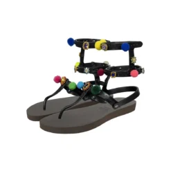 UZURII Zehentrenner Mondriaan Colorful Black mocca Flip Flops
