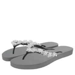 UZURII Zehentrenner Precious Bloom White silber Flip Flops