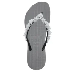 UZURII Zehentrenner Precious Bloom White silber Flip Flops