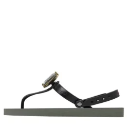 UZURII Zehentrenner Selena Diamond Silver dunkel-grün Flip Flops