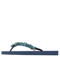 UZURII Zehentrenner Selena Diamond Silver marineblau Flip Flops