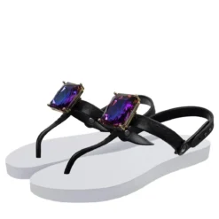 UZURII Zehentrenner Selena Diamond Blue weiss Flip Flops