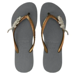UZURII Zehentrenner Silver Crocodile Switch silber Flip Flops