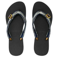 UZURII Zehentrenner Silver Macrame Switch schwarz Flip Flops