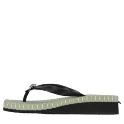 UZURII Zehentrenner Stitched by S Mid Heel Green grün Flip Flops