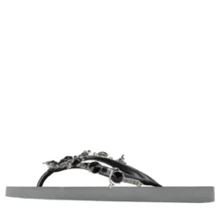 UZURII Zehentrenner Switch Mid Heel Army Green silber Flip Flops