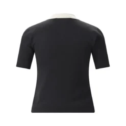 Valentino Garavani Kurzarmpullover mit Seiden-Detail schwarz T-Shirt