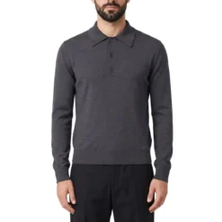 Valentino Garavani Poloshirt aus Wolle grau Poloshirt