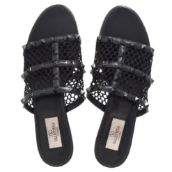 Valentino Garavani Sandal Rockstud Nero Slides