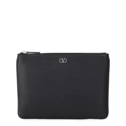 Valentino Garavani Tasche aus Leder schwarz Pochette