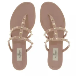 Valentino Garavani Thong Summer Rockstud Poudre Slides