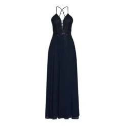 Vera Mont Abendkleid mit Pailletten Dunkelblau Abendkleid