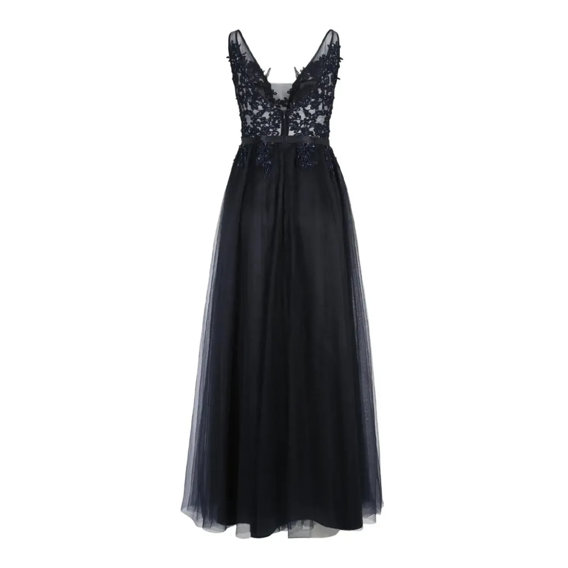 Vera Mont Abendkleid mit Tüll Dunkelblau Abendkleid