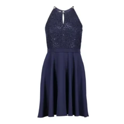 Vera Mont Cocktailkleid mit Pailletten Dunkelblau Cocktailkleid