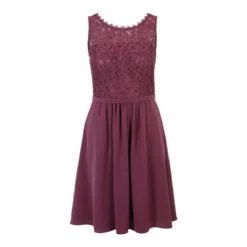 Vera Mont Kleid mit Spitze Dunkelrot Cocktailkleid