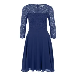 Vera Mont Kleid mit Spitze Dunkelblau Minikleid