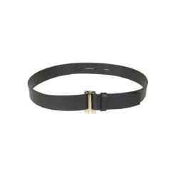 Victoria Beckham Geometric Black Leather Belt Grey Ledergürtel
