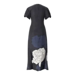 Victoria Beckham Midikleid Eve mit Blumenmuster schwarz Midikleid