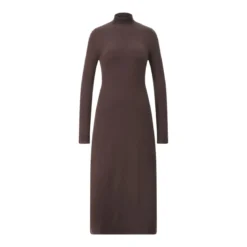 WEEKEND Max Mara Kleid Ocroma aus Wollgewebe Dunkelbraun Strickkleid