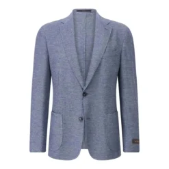 windsor. Slim-Fit Sakko Giro mit Leinen Blau Anzugjacke