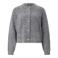 windsor. Strickjacke aus Woll-Mix grau Strickjacke